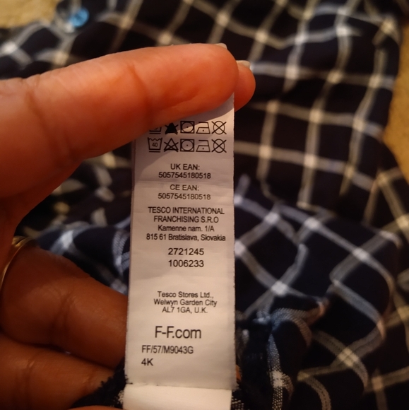 F&F plaid button down ruffle shirt dress - Picture 2 of 12